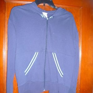 Blue zippered sweat jacket